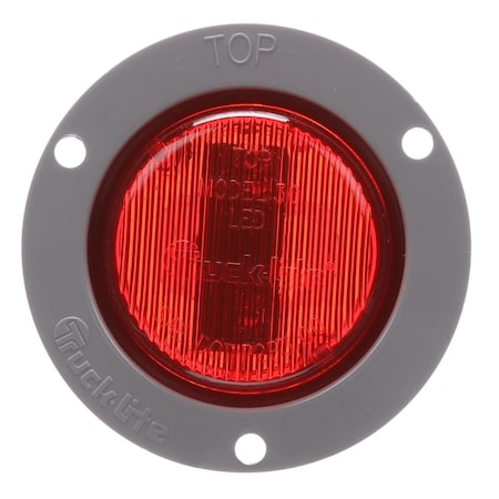 Truck-Lite 30 Series, Low Profile, Led, Red Round, 2 Diode, Marker Clearance Light, P3, Gray Polycarbonate 30071R